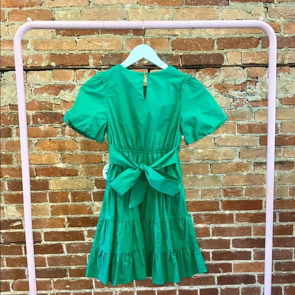 Hayden Girl Kelly Green Tiered Puff Sleeve Dress - Picture 2 of 2
